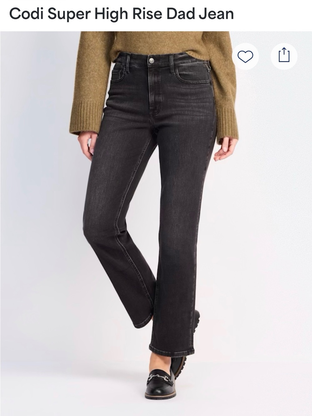 Studio Blue Codi Super High Rise Dad Jean size 12 black